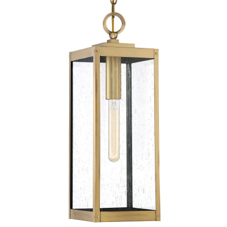 James Allan Kent Single Light 21" Tall Outdoor Mini Pendant Antique Brass