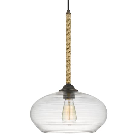 James Allan Caswell Single Light 13" Wide Pendant Tarnished Bronze