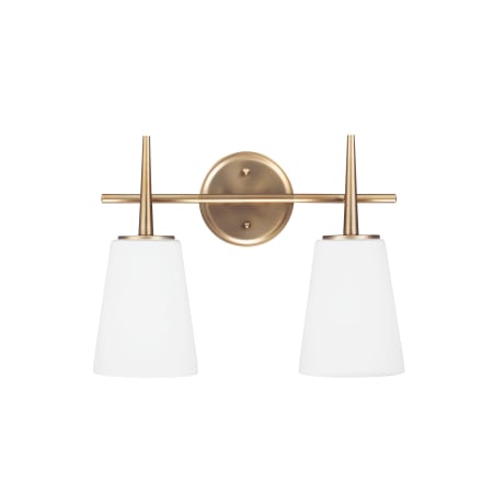 James Allan Watson 2 Light 16" Wide Vanity Light with Etched Glass Shade Satin Bronze