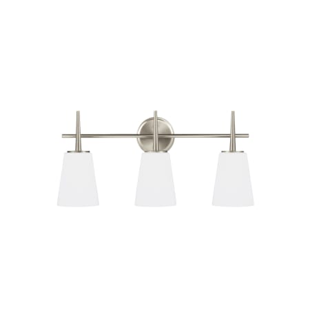 James Allan Watson 3 Light 25" Wide LED Vanity Light with Cased Opal Etched Shade Brushed Nickel