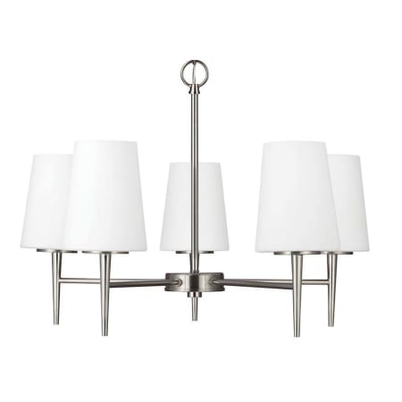 James Allan Watson 5 Light 25" Wide Chandelier with Etched Glass Shade Brushed Nickel