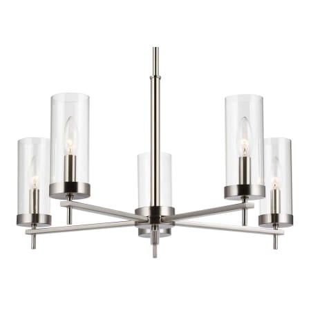 James Allan Fieldon 5 Light 26" Wide Candle Style Chandelier Brushed Nickel