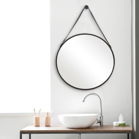 James Allan 30" W x 45" H Circular Bathroom Mirror Antique Bronze