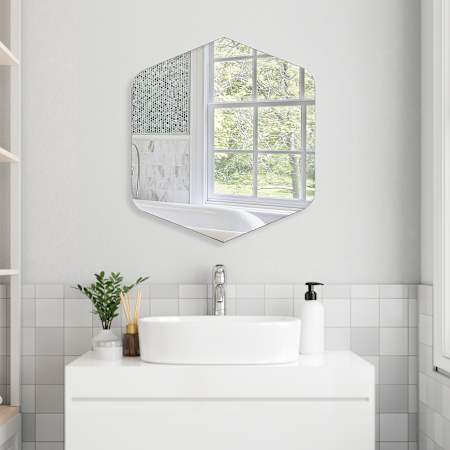 James Allan 32"W x 36"H Specialty Beveled Framed Accent Mirror Black