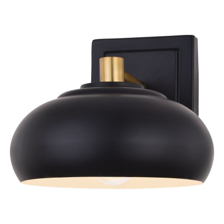 James Allan Marcia 7" Tall Bathroom Sconce Matte Black / Satin Brass