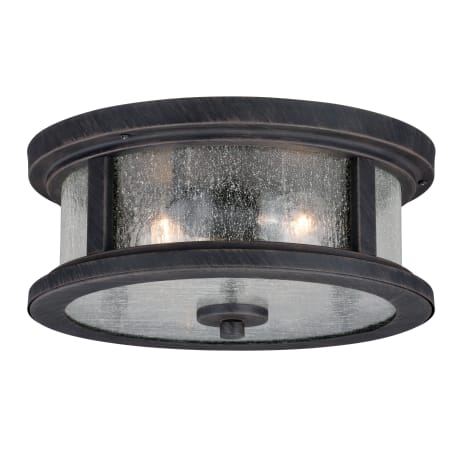 James Allan Andres 2 Light 13" Wide Outdoor Flush Mount Drum Ceiling Fixture Rust Iron