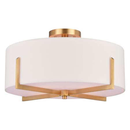 James Allan Malibu 4 Light 18" Wide Semi-Flush Drum Ceiling Fixture Natural Brass