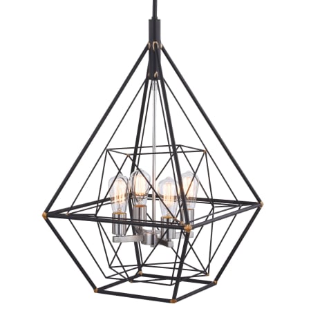 James Allan Gavin 4 Light 24" Wide Pendant Oil Rubbed Bronze / Satin Nickel