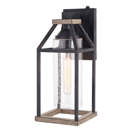 James Allan Calvin 15" Tall Outdoor Wall Sconce Forged Black / Rustic Elm
