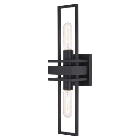 James Allan Harper 2 Light Contemporary Wall Sconce Up Down Lighting Matte Black