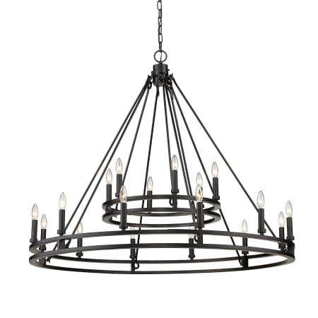 James Allan Josephine 18 Light 48" Wide Taper Candle Ring Chandelier Matte Black