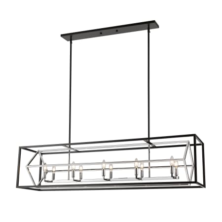 James Allan Alta 10 Light 56" Wide Taper Candle Linear Chandelier Chrome / Matte Black