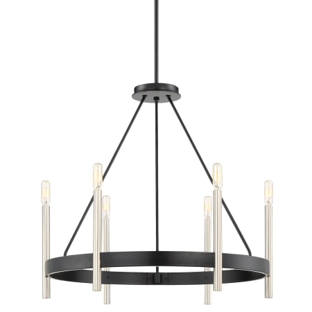James Allan Cedar 6 Light 24-3/4" Wide Ring Chandelier Mystic Black