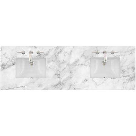 James Martin Vanities 72" Stone Composite Vanity Top with 2 Porcelain Sinks Carrara White