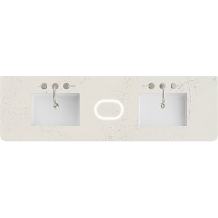 James Martin Vanities 72" Stone Composite Vanity Top with 2 Undermount Porcelain Sinks and Free Power Wireless Charger Siberian
