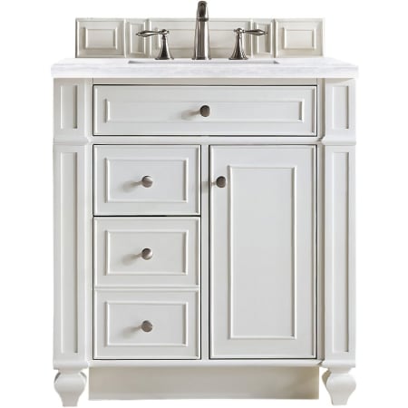 James Martin Vanities Bristol 30" Free Standing Single Basin Hardwood Vanity Set with Arctic Fall Solid Surface Top Bright White