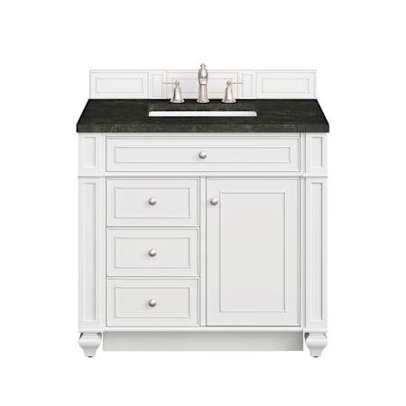 James Martin Vanities Bristol 36" Free Standing Single Basin Hardwood Vanity Set with Solid Surface Top and Rectangular Sink Bright White