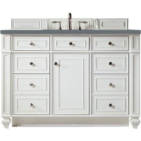 James Martin Vanities Bristol 48" Free Standing Single Basin Vanity Set with 3 cm Cala Blue Quartz Vanity Top and Rectangular Sink Bright White