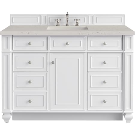 James Martin Vanities Bristol 48" Free Standing Single Basin Hardwood Vanity Set with Stone Composite Top and Rectangular Sink Bright White