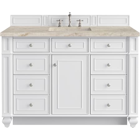 James Martin Vanities Bristol 48" Free Standing Single Basin Hardwood Vanity Set with Solid Surface Top and Rectangular Sink Bright White