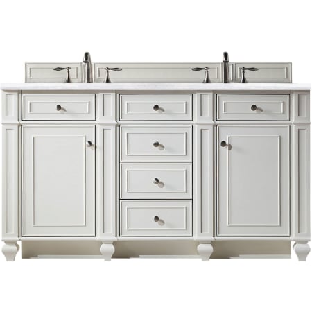 James Martin Vanities Bristol 60" Free Standing Double Basin Hardwood Vanity Set with Arctic Fall Solid Surface Top Bright White