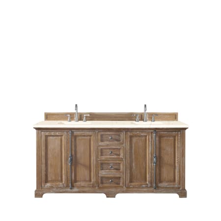 James Martin Vanities Providence 72" Free Standing Double Basin Hardwood Vanity Set with Eternal Marfil Quartz Top Driftwood