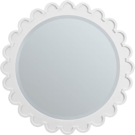 James Martin Vanities Adelese 32" Diameter Contemporary Circular Wood Framed Bathroom Wall Mirror Bright White
