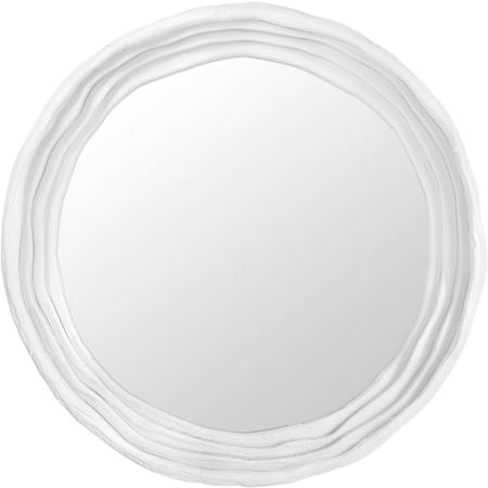 James Martin Vanities Terra 30" Diameter Circular Flat Framed Wall Mounted Bathroom Mirror Limestone