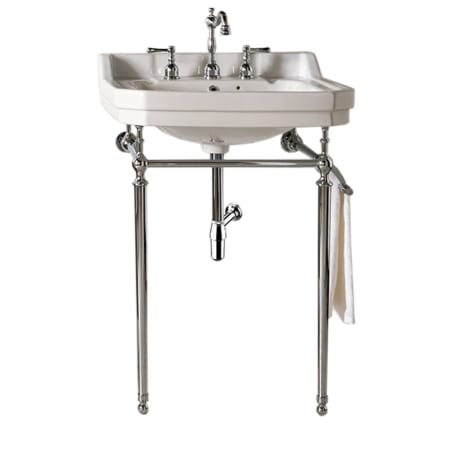 James Martin Vanities Wellington 24" Rectangular Ceramic Lavatory Console Sink with Overflow and 3 Faucet Holes at 8" Centers Chrome