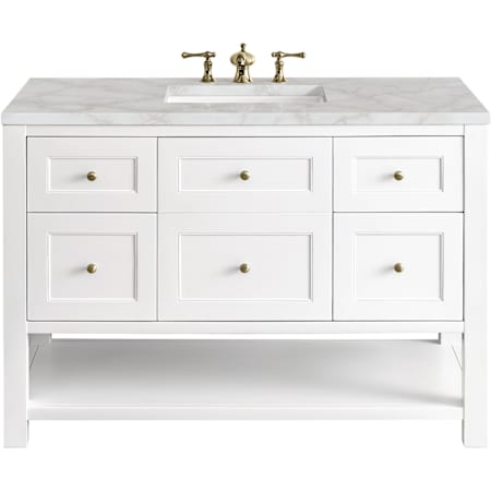 James Martin Vanities Breckenridge 48" Free Standing Single Basin Hardwood Vanity Set with Victorian Silver Stone Composite Top, Rectangular SinkFreePower Wireless Charger Bright White
