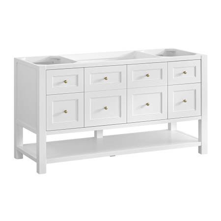 James Martin Vanities Breckenridge 60" Free Standing Single Basin Poplar Wood Vanity Cabinet Only Bright White