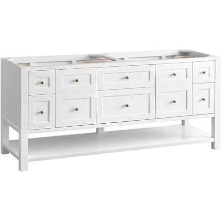 James Martin Vanities Breckenridge 72" Free Standing Double Basin Hardwood Vanity Cabinet Only with USB Port and Electrical Outlet Bright White