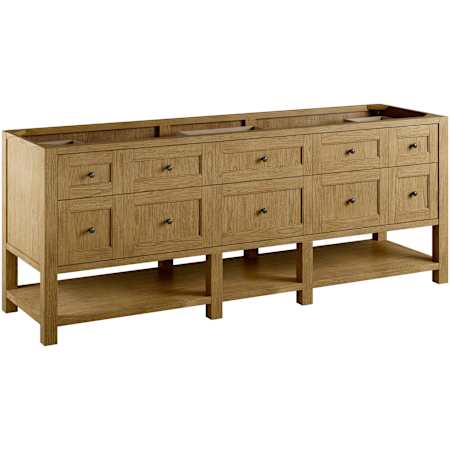 James Martin Vanities Breckenridge 84" Free Standing Double Basin Ash Wood Vanity with USB Port(s), and Electrical Outlet(s) Light Natural Oak