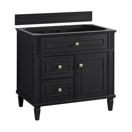 James Martin Vanities Lorelai 36" Single Basin Wood Vanity Cabinet Only with USB Port and Electrical Outlet Black Onyx