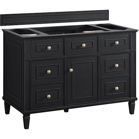 James Martin Vanities Lorelai 48" Free Standing Single Basin Hardwood Vanity Cabinet Only with USB Port and Electrical Outlet Black Onyx