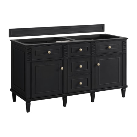 James Martin Vanities Lorelai 60" Double Basin Wood Vanity Cabinet Only with USB Port and Electrical Outlet Black Onyx