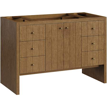 James Martin Vanities Hudson 48" Single Free Standing Wood Vanity Cabinet Only with USB Port and Electrical Outlet Honey Oak