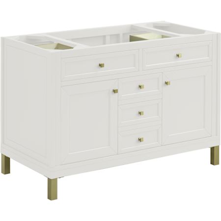 James Martin Vanities Chicago 48" Free Standing Single Basin Vanity Cabinet Only - Less Vanity Top Glossy White