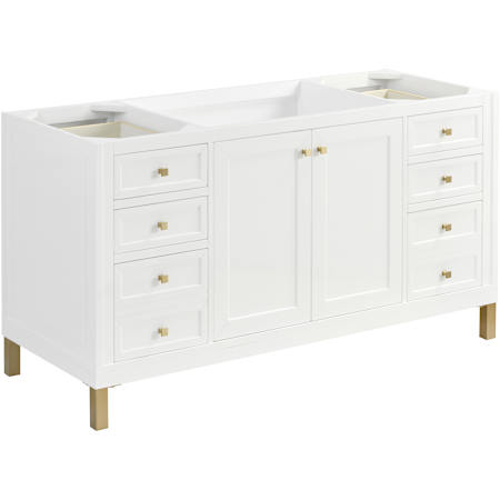 James Martin Vanities Chicago 60" Free Standing Single Basin Vanity Cabinet Only - Less Vanity Top Glossy White