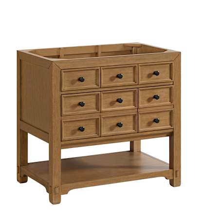 James Martin Vanities Malibu 36" Single Free Standing Vanity Cabinet - Less Vanity Top Amber Birch