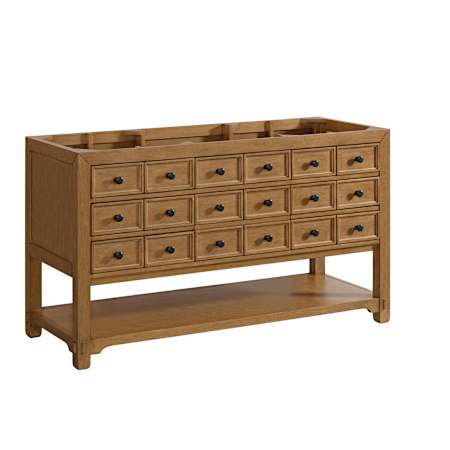 James Martin Vanities Malibu 60" Single Free Standing Vanity Cabinet - Less Vanity Top Amber Birch