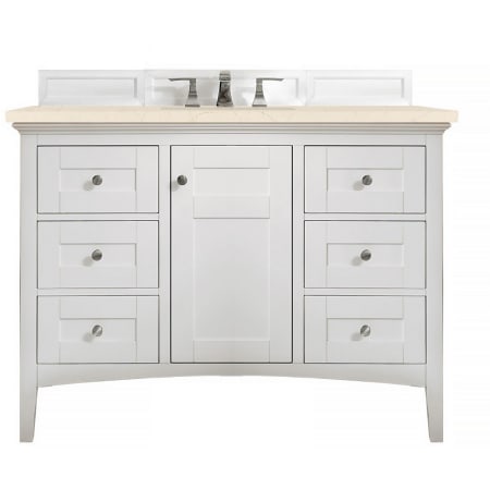 James Martin Vanities Palisades 48" Free Standing Single Basin Hardwood Vanity Set with Eternal Marfil Quartz Top Bright White