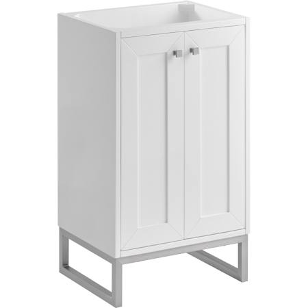 James Martin Vanities Chianti 20" Dual-Mounted Single Basin Vanity Cabinet Only - Less Vanity Top Glossy White