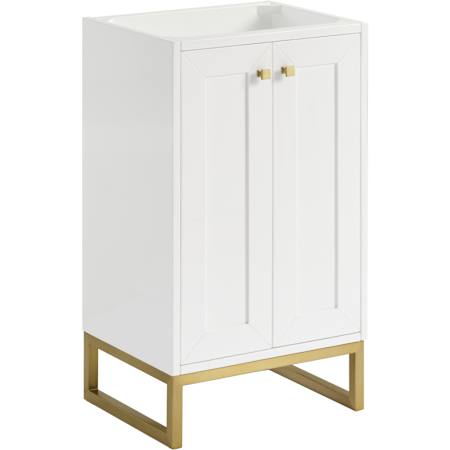 James Martin Vanities Chianti 20" Dual-Mounted Single Basin Vanity Cabinet Only - Less Vanity Top Glossy White