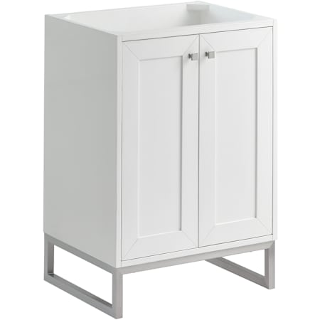 James Martin Vanities Chianti 24" Dual-Mounted Single Basin Vanity Cabinet Only - Less Vanity Top Glossy White