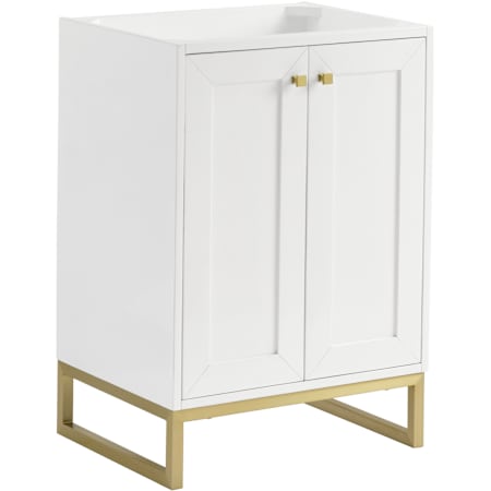 James Martin Vanities Chianti 24" Dual-Mounted Single Basin Vanity Cabinet Only - Less Vanity Top Glossy White