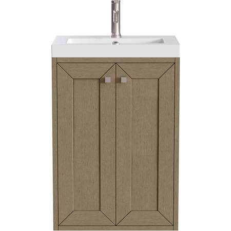 James Martin Vanities Chianti 20" Wall Mounted Single Basin Vanity Set with Stone Composite Top and Rectangular Sink Walnut Whisper