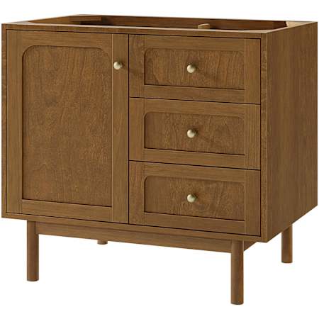 James Martin Vanities Laurent 36" Free Standing Single Basin Poplar Wood Vanity Only, USB Port(s), and Electrical Outlet(s) Honey Oak