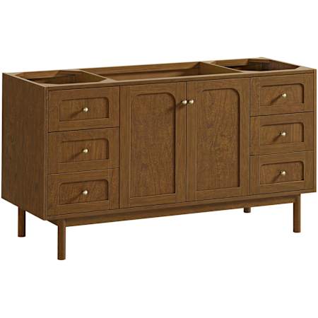 James Martin Vanities Laurent 60" Free Standing Single Basin Poplar Wood Vanity, USB Port(s), and Electrical Outlet(s) Honey Oak