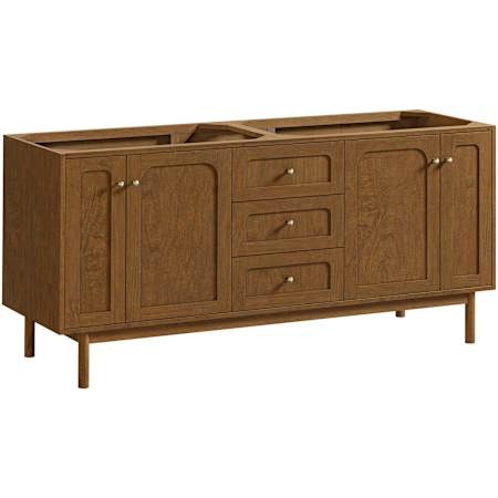 James Martin Vanities Laurent 72" Free Standing Double Basin Poplar Wood Vanity with USB Port(s), and Electrical Outlet(s) Honey Oak